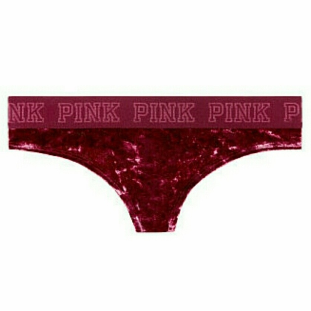 (XS) PINK VICTORIA’S SECRET RED VELVET THONGS